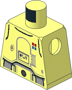 Minifig Torso with SW Snowtrooper Commander Armour and Belt on Back Pattern