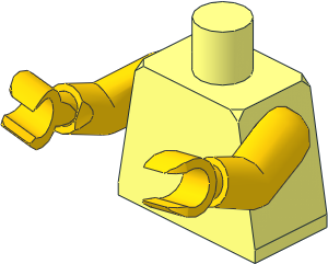 Minifig Torso with Yellow Arms with Integral Hand (Up Position) Pattern