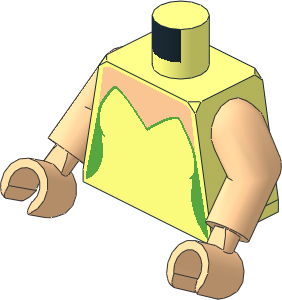 Minifig Torso with Arms and Hands with Strapless Top with Light Nougat Neck Pattern