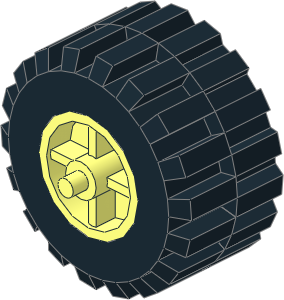 Wheel Centre Wide with Stub Axles with Tyre 12/ 40 x 11 Wide