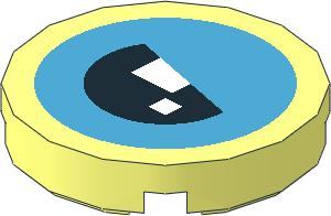 Tile  2 x  2 with  2 White Squares on Dark Azure Circle, Slanting Down Left to Right Pattern