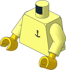 Minifig Torso with Arms and Hands with Anchor Motif Pattern