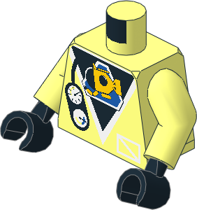 Minifig Torso with Arms and Hands with Submarine and Gauges Pattern