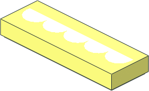 Tile  1 x  3 with  5 White Half Circles Pattern