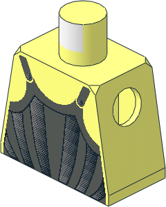 Minifig Torso with Dark Grey and Silver Striped Armour Pattern