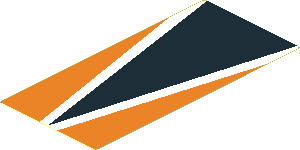 Sticker  3.7 x  1.7 with Black Triangle with White Outline on Orange Background