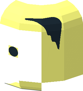 ~Minifig Head with Black Goatee, Eyebrows and Hair Pattern - Half