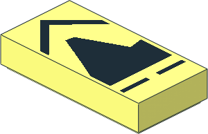 Tile  1 x  2 with Black Chevron Pattern