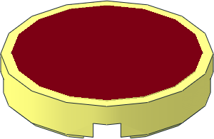 Tile  2 x  2 Round with Dark Red Surface Sticker