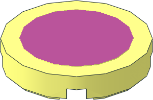 Tile  2 x  2 Round with Chrome Pink Surface Sticker