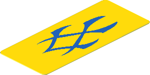 Sticker  1.8 x  0.8 with Blue Markings on Yellow Background