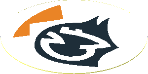 Sticker  1.8 x  1.8 Round with Orange and Black Alien Character on White Background Left