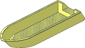 Boat Hull Floating 52 x 16 x  5