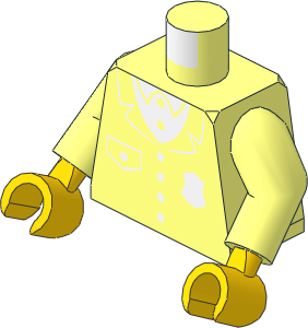 Minifig Torso with Arms and Hands with Buttons and Police Badge Plain Pattern