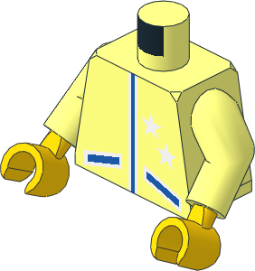 Minifig Torso with Arms and Hands with Racing Jacket and Two Stars Pattern