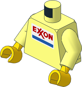 Minifig Torso with Arms and Hands with Exxon Logo Pattern