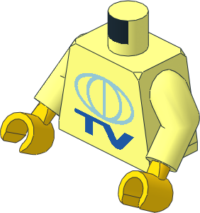 Minifig Torso with Arms and Hands with TV Logo Large Pattern
