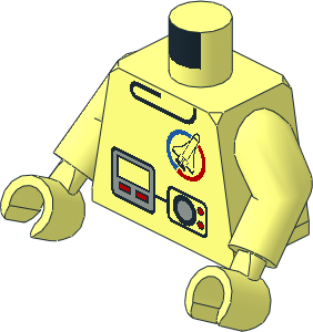 Minifig Torso with Arms and Hands with Launch Command Logo and Equipment Pattern