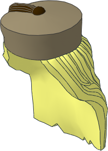 Minifig Hair Long and Straight, Dark Tan Hat with Dark Brown Tassel Pattern