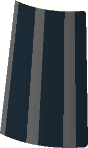 ~Sticker with Pleated Dress Black and Dark Bluish Grey Stripes (Formed) Half