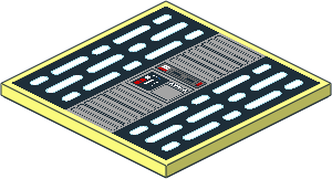 Tile  6 x  6 with White Lights Triple Columns Left and Right, Center Panels and Control Panel Type 2 Sticker