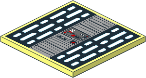 Tile  6 x  6 with White Lights Triple Columns Left and Right, Center Panels and Control Panel Type 1 Sticker