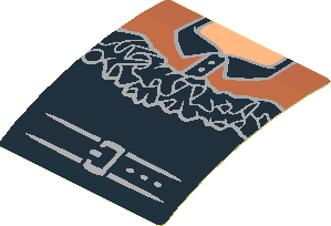 Sticker  1.8 x  1.7 with Black and Dark Nougat Top with Lace and Belt (Formed)