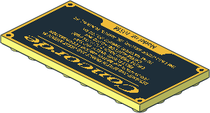 Tile  4 x  8 Inverted with Gold 'Concorde' Details and Border, Black 'Model nr. 10318' and Background Pattern