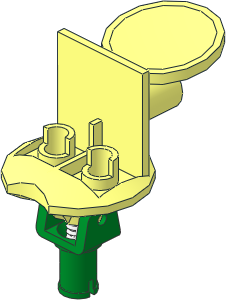 Minifig Stand with Spring and Green Hinge Pin Pattern