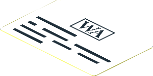 Sticker  1.1 x  1.7 with "WA" Header Letter