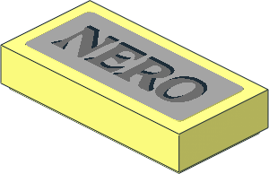 Tile  1 x  2 with "Nero" Tombstone Nameplate Sticker