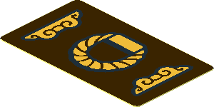 Sticker  1 x  1.7 with Drawer with Gold Handle and Ornaments