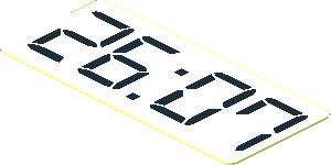 Sticker  0.8 x  1.8 with Black '26:07' Digital Clock Pattern on White Background