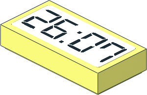 Tile  1 x  2 with Black '26:07' Digital Clock Pattern on White Background Sticker