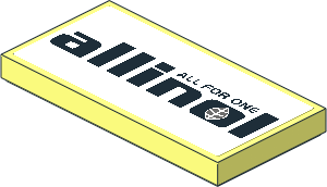 Tile  2 x  4 with Black "ALL FOR ONE allinol" on White Background Sticker