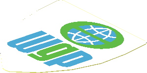 Sticker  2.1 x  3.1 Triangular with "WGP" Logo on White Background