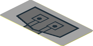 Sticker  0.8 x  1.7 with Dark Bluish Grey Panel and Two Black Rivets