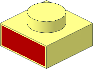 Plate  1 x  1 with Red Rectangle Pattern