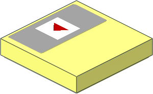Tile  2 x  2 with Red Arrow Down in White Square Left Sticker