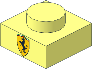 Plate  1 x  1 with Logo Ferrari Badge Rounded Pattern