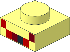 Plate  1 x  1 with Red, Dark Red and Black Squares Pattern