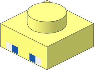 Plate  1 x  1 with Minecraft Micro Mob Steve Eyes Pattern