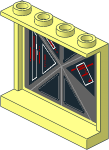 Panel  1 x  4 x  3 Reinforced with Red and White Signs on Screen Right Sticker
