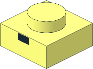 Plate  1 x  1 with Minecraft Micro Mob Zombie Mouth Pattern