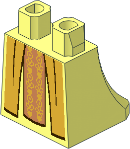 Minifig Hips and Skirt with Gold Robe Ends over Ornate Stole Half Pattern