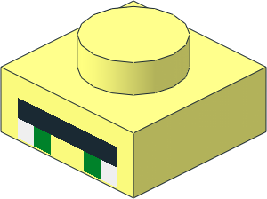 Plate  1 x  1 with Minecraft Micro Mob Villager Eyes Pattern