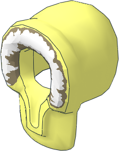 Minifig Hood Fur-lined with White and Dark Tan Fur Pattern