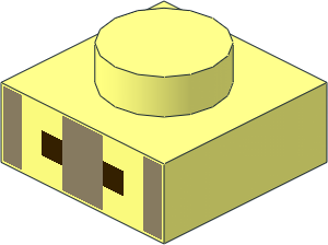 Plate  1 x  1 with Minecraft Micro Mob Villager Mouth Pattern
