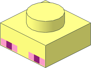 Plate  1 x  1 with Minecraft Micro Mob Enderman Eyes Pattern