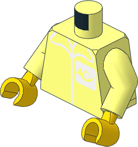 Minifig Torso with Arms and Hands with Mail Horn Pattern